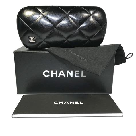 chanel black leather sunglasses case|Chanel sunglasses hard case.